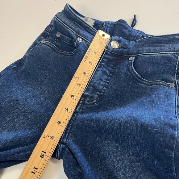 We The Free Super High Rise Lace Up Flare Jeans Size 24 Dark Wash Hippie 24x31 - Picture 10 of 13